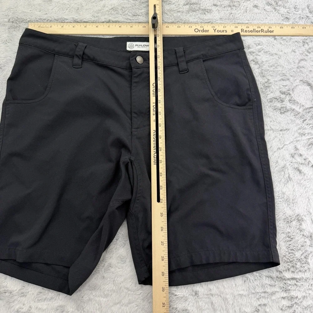 Flylow Shorts Mens XL Black Chino Microfiber Stretch Pockets 8" Mountain Bike - Picture 4 of 9